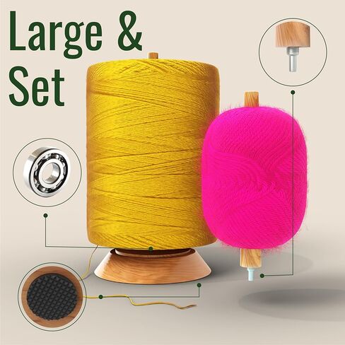 BARVA Weighted Large Yarn Holder Advanced Bearing Twirling Mechanism Knitting Ball Stand Crochet Storage Crocheting Spindle Dispenser Knit Accessories Crocheter Gifts in Kuwait