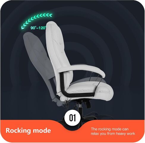 Big and Tall Office Chair 500lbs Wide Seat Ergonomic Desk Chair with Lumbar Support Arms High Back PU Leather Executive Task Computer Chair for Heavy People Women,Black in Kuwait