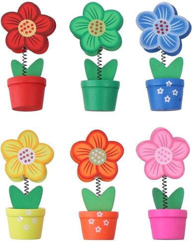 6PCS Cartoon Wooden Flowers Card Holder, Note Holder Message Holder Photo Holder in Saudi Arabia