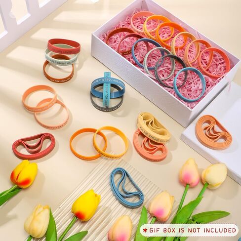 Roowest 120 Pcs Motivational Wristbands Bulk for Student Inspirational Rubber Bands Stretch Silicone Bracelet for Class from Teacher for Kids Valentine‘s Day Back to School Graduation(Rustic Color) in Saudi Arabia