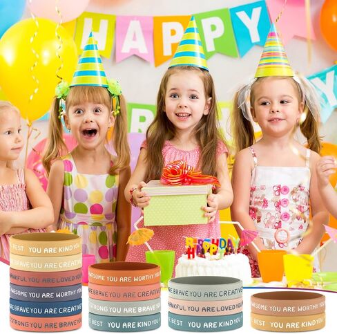 Roowest 120 Pcs Motivational Wristbands Bulk for Student Inspirational Rubber Bands Stretch Silicone Bracelet for Class from Teacher for Kids Valentine‘s Day Back to School Graduation(Rustic Color) in Saudi Arabia