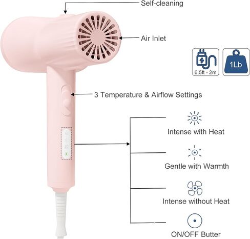 L&W BROS. Low Noise Pet Dryer for Small Dogs - 2-In-1 Indoor Grooming Dryer with Slicker Brush, Adjustable Temperature and Overheating Protection (White) in Saudi Arabia