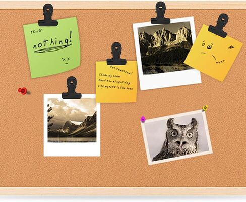 30 Pieces Push Pins Clips for Bulletin Board, Metal Push Pins Clips, Bulldog Clips with Thumb Tacks for Cork Board Photos Documents No Holes for The Paper on Cubicle Walls, Black in Saudi Arabia