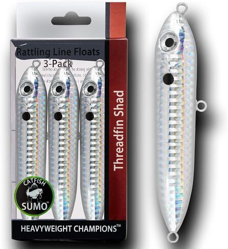 Catfish Rattling Line Float Lure for Catfishing, Demon Dragon Style Peg for Santee Rig Fishing, 4 inch (3-Pack, Demon Tiger) in Kuwait
