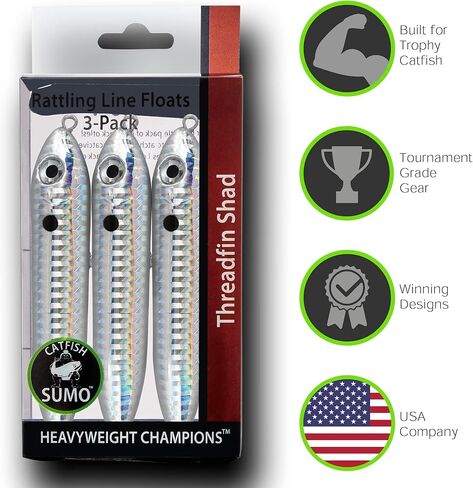 Catfish Rattling Line Float Lure for Catfishing, Demon Dragon Style Peg for Santee Rig Fishing, 4 inch (3-Pack, Demon Tiger) in Kuwait