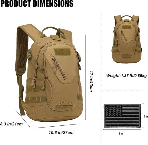 ArcEnCiel 15L Motorcycle Backpack Tactical Bag Rucksacks for Outdoor Camping Trekking Hunting with Patch in Kuwait