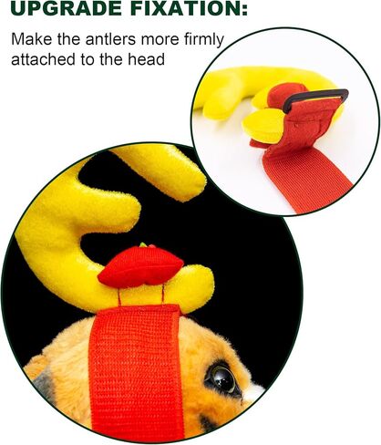 Dog Antler Headband for Small Dogs, Reindeer Headband with Adjustable Strap Pet Cosplay Costume Halloween Christmas Costumes for Dogs in Kuwait