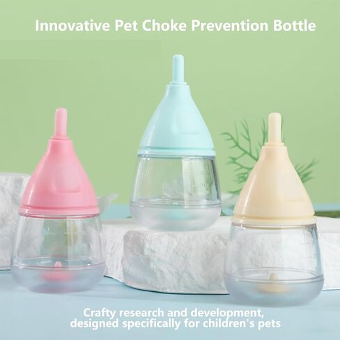 Kitten Bottles for Nursing,Puppy Bottles for Nursing Puppy Milk, Anti-Choking Puppy Feeder Design,with 3pcs Replaceable and Reusable Silicone Nipples for Feeding Newborn Pets (Blue, 40ml+3pcs) in Kuwait