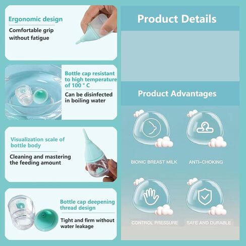 Kitten Bottles for Nursing,Puppy Bottles for Nursing Puppy Milk, Anti-Choking Puppy Feeder Design,with 3pcs Replaceable and Reusable Silicone Nipples for Feeding Newborn Pets (Blue, 40ml+3pcs) in Kuwait