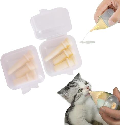 Kitten Bottles for Nursing,Puppy Bottles for Nursing Puppy Milk, Anti-Choking Puppy Feeder Design,with 3pcs Replaceable and Reusable Silicone Nipples for Feeding Newborn Pets (Blue, 40ml+3pcs) in Kuwait