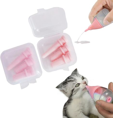 Kitten Bottles for Nursing,Puppy Bottles for Nursing Puppy Milk, Anti-Choking Puppy Feeder Design,with 3pcs Replaceable and Reusable Silicone Nipples for Feeding Newborn Pets (Blue, 40ml+3pcs) in Kuwait