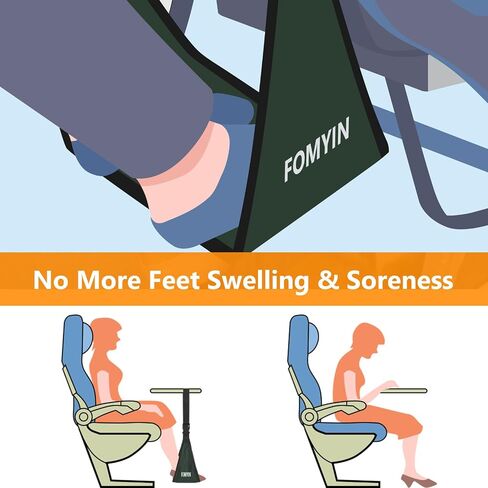 Airplane Footrest with No Feet Clashing Support Design, Portable Travel Foot Hammock to Relax Your Feet, Memory Foam Plane Foot Rest to Relieve Feet Soreness - Long Flights Essentials in Saudi Arabia