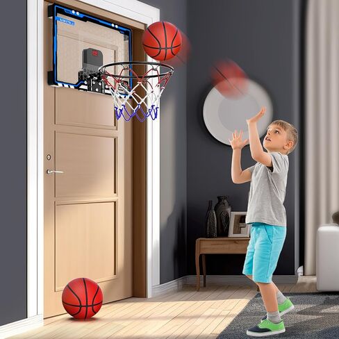 HopeRock Indoor Mini Basketball Hoop for Kids, Basketball Hoops Over The Door with LED Lighting, Mini Hoop with Scoreboard & 3 Balls, Basketball Toys Gifts for 5 6 7 8 9 10 11 12 Year Old Boys Girls in Saudi Arabia