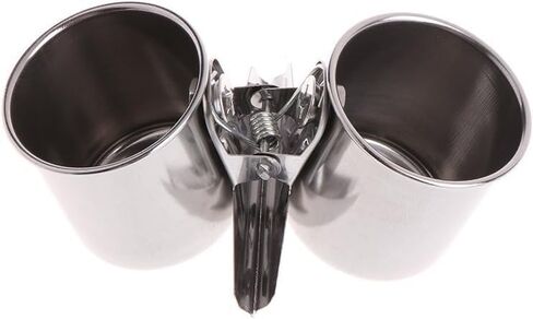Silver Parrot Feeding Cups Hanging Pet Animal Stainless Steel Birdcage Bowls Bird Bowls for Cage Parakeet Bird Cage Accessories Suitable Small and Medium Bird Pet Supplies in Saudi Arabia
