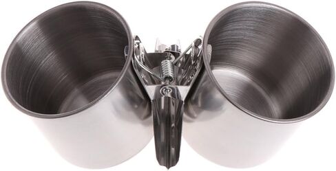 Silver Parrot Feeding Cups Hanging Pet Animal Stainless Steel Birdcage Bowls Bird Bowls for Cage Parakeet Bird Cage Accessories Suitable Small and Medium Bird Pet Supplies in Saudi Arabia