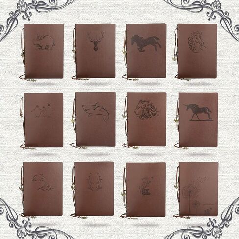 Scrapbook Album, AIOR Vintage Leather Scrapbook Photo Album 60 Black Pages, DIY Travel Memory Book Anniversary Presents Birthday Gifts for Lover Friends Kids Christmas Anniversary Wedding Gift (Elk) in Saudi Arabia