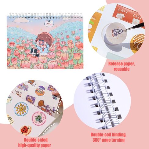 ألبوم تجميع كتب تخزين الملصقات القابل لإعادة الاستخدام من MUDOR، مقاس A5 مع 40 ورقة من ورق الإصدار الفارغ، كتاب منظم الملصقات الفارغة، كتاب حفظ حامل مجموعة الملصقات in Kuwait