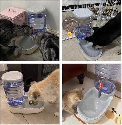 kathson Gravity Dog Water Dispenser Automatic Cat Drinking Water Station 1 Gallon Large Capacity Puppy Water Bowl for Small and Medium Dogs Cats Pink in Saudi Arabia