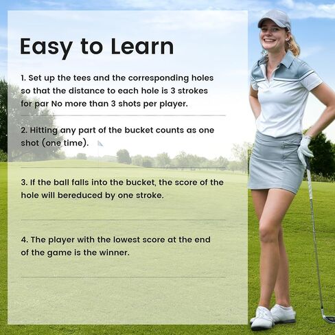 Golf Bucket Yard Game, 6 Hole Backyard Golf Game for Family and Adults, Outdoor Indoor Golf Chipping Game for Lawn, Beach, Yard, Camping, Park in Saudi Arabia