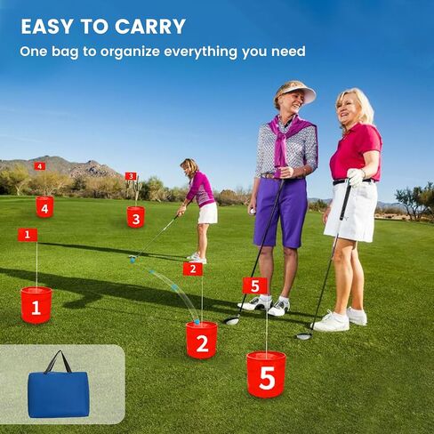 Golf Bucket Yard Game, 6 Hole Backyard Golf Game for Family and Adults, Outdoor Indoor Golf Chipping Game for Lawn, Beach, Yard, Camping, Park in Saudi Arabia