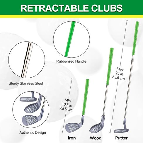 Liberry Kids Golf Clubs for 3 4 5 6 Years Old, Retractable Toddler Golf Set with Storage Bag, Outdoor Indoor Sports Christmas Toy for Boys Girls Birthday Gifts in Kuwait