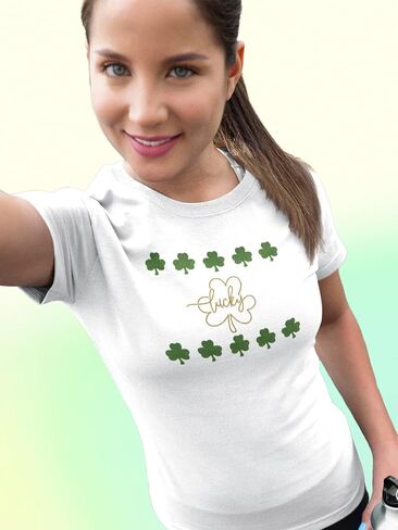 10 Mini Shamrocks Iron On Decals, St Patricks Day Decals, DIY Crafts, Small 4 Leaf Transfers, Heat Transfer, Celtic Irish Gifts, Real Glitter, Iron On Almost Anything (Champagne Glitter) in Kuwait