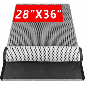 Double-Layer Large Cat Litter Mat Litter Trapping Mat - 36" x 28", Easy to Clean, Soft, Odor-Free, Urine-Proof, Non-Slip, Washable, Paw-Friendly Cat Litter Mat XL, Gray