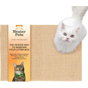 Neater Pets Jute Cat Litter Trapping Mat - Catches Spilled Litter Mess from Kitty Litter Box to Protect Floors, Soft on Cats Paws, Anti-Skid Backing, Easy to Clean, Beige, 24" x 36" in Saudi Arabia