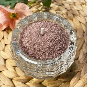 VITARIE Endlessly Customizable Powder Candle Sand, 18oz/510g Refillable Beaded Wax Sand DIY Pearled Candle All Natural Reusable Candle Making Self Extinguish Candle with 30pcs Wicks. (Pearl White)