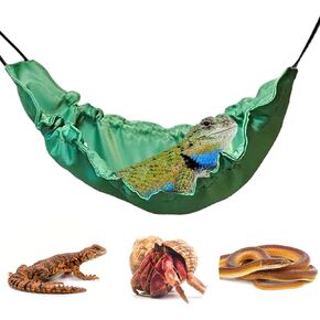 Brainy Bearded Dragon Hammock Bed, Reptile Lizard Swing Hanging Bed with Hooks Suction Reptiles Habitat Tank Accessories for Geckos Lizards Snakes Chameleon Lguanas