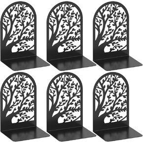 VFINE Bookends for Shelves Decorative 1 Pair, Tree Metal Bookends, Book Holder for Shelf, Unique Black Book Stoppers for Shelves, Home Decorative Book Ends
