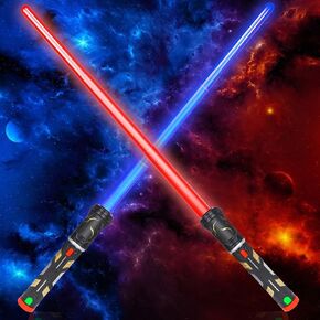 cotteau 2 Pack Light Up Saber - Light Up Sword for Kids Teens Boys and Girls,Ideal for Halloween Birthdays