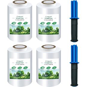 Stretch Film Roll 1000 Ft 5 Inch 80 Gauge 2 Pack - Plastic Stretch Wrap for Moving and Packing