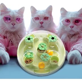 Cat Foraging Ball Sensory Enrichment Toys Treat Puzzle Indoor for Cats Interactive Boredom Busters Activity Game Weight Loss Food Slow Feeder Kitten Entertainment Mental Stimulation Kitty Track Balls