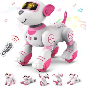 Robot Dog for Kids Age 7-8 Robot Toys Interactive Remote Control Dog Follow & Touch Function Robo Dog Pets Robotic Puppy Toys for Kids for Girls with Music Girl Toys