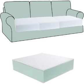 HOMBYS Couch Cushion Replacement Wrapped with Polyester Batting, High Density Couch Cushions Inserts with Dacron Fiber Layer,Upholstery Cushion Padding with Removable Cover,6 inch Thick,26"x26"