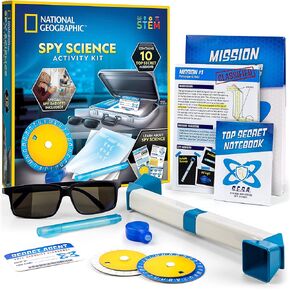 NATIONAL GEOGRAPHIC Spy Science Kit - Kids Spy Activity Set, Complete 10 Secret Spy Missions with Spy Gadgets for Kids and Spy Gear, Kids Detective Kit, Science Kits for Kids, Pretend Play