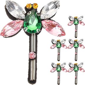 SEWACC 6pcs Dragonfly Rhinestone Beaded Patches Handmade Dragonfly Fabric Applique Iron on Patches Crystal Applique Sew on Patch for Apparel Sewing