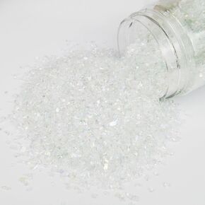 TWINKLING Colorful Crushed Glass Glitter, Broken Glass,Craft Glitter, Glass Gems Chips for DIY Resin Art Epoxy Crafts, Nail Art, Geode Painting,Jewelry Making, 2-4mm, 200g/7oz. (Clear Transparent AB)