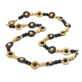 Dama Stile BKZ19 Belly Chain Bronze Wooden Beaded, Adjustable Body Accessory for Women and Girls (33.46" (85cm))