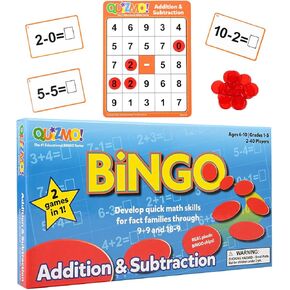 Learning Advantage QUIZMO Multiplication & Division - 40 Double-Sided Game Boards - Bingo-Style Math Game for Kids - Teach Multiplication and Division Through 9 (8243)