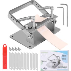 Manual Leather Splitter Leather Peeling Machine, Leather Paring Skiver, Leather Skiving Tools with Instructions Handle Leather Peel Working Tools with Blades for DIY Leather Work