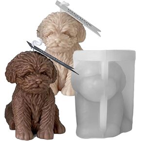 Cute Dog Silicone Mold, Dog Candle Molds for Candle Making, Animal Silicone Fondant Chocolate Cake Decorating Mold, Unique Puppy Epoxy Resin Casting Mold, Dog Soap Wax Art Craft Mold Home Decor