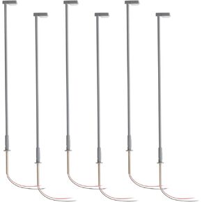 Lionel HO Gauge Gray Short Arm Single Highway Lamps 6-Pack Model Train Accessory