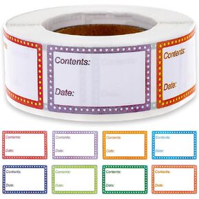 500 PCS Removable Freezer Labels, Food Date Labels Freezer Labels, Jam and Jelly Jar Blank Labels, Waterproof Oil Resistant Canning Labels Multicolor Easy-to-distinguish Freezer Paper Labels