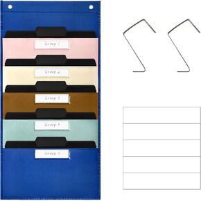 Hanging Folders File Organizer with 10 Nameplate Pockets, Over the Door File Organizer, Teacher Paper Organizer for Classroom and Office, Wall File Folder Organizer Your Assignments, Files