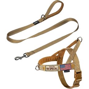 Annchwool No Pull Dog Harness with Soft Padded Handle,Reflective Strip Escape Proof and Quick Fit to Adjust Dog Harness,Easy for Training Walking for Small & Medium and Large Dogs(Brown,L) in Saudi Arabia