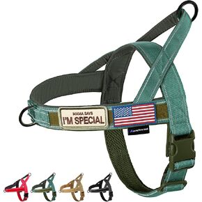Annchwool No Pull Dog Harness with Soft Padded Handle,Reflective Strip Escape Proof and Quick Fit to Adjust Dog Harness,Easy for Training Walking for Small & Medium and Large Dog(Brown,L)