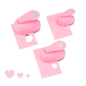 Rongon 3PCS Paper Punches for Crafting, Heart Shapes Paper Hole Punch for Kids, Scrapbook Punch for Photos, Paper Punch Tool for Wedding Day Greeting Card DIY Scrapbooking Albums Arts