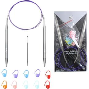 4 Gauge Circular Knitting Needles 40-inch Stainless Steel Knitting Needles Metal Circular Knitting Needles 3.5mm